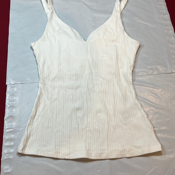 CROP TOP shirts LOT OF TWO WHITE sweetheart neck ribbed black Long sleeves Small - Picture 4 of 13